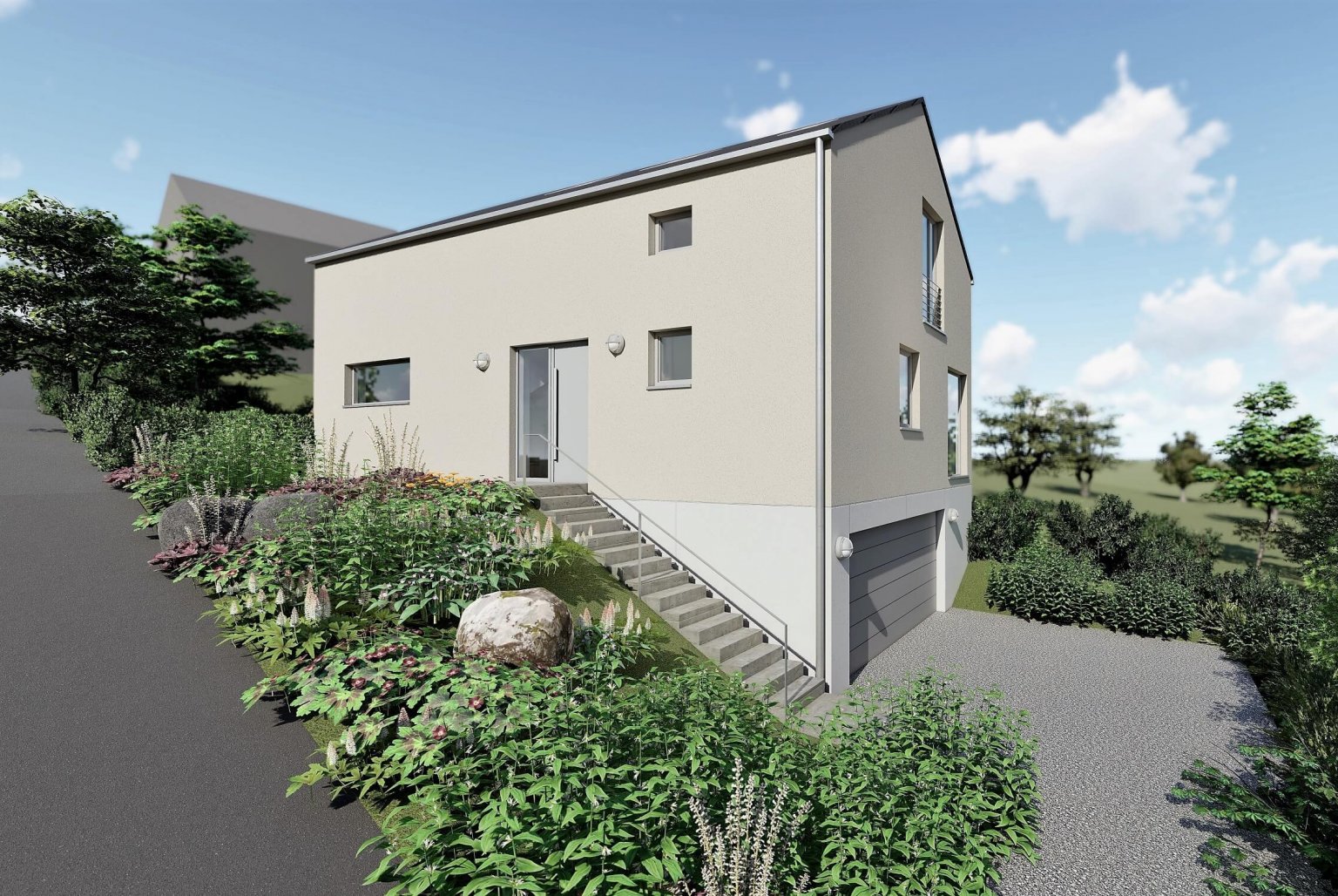 Neubau eines Einfamilienhauses in Wiehl-Bielstein - Effizienzhausstandard 55