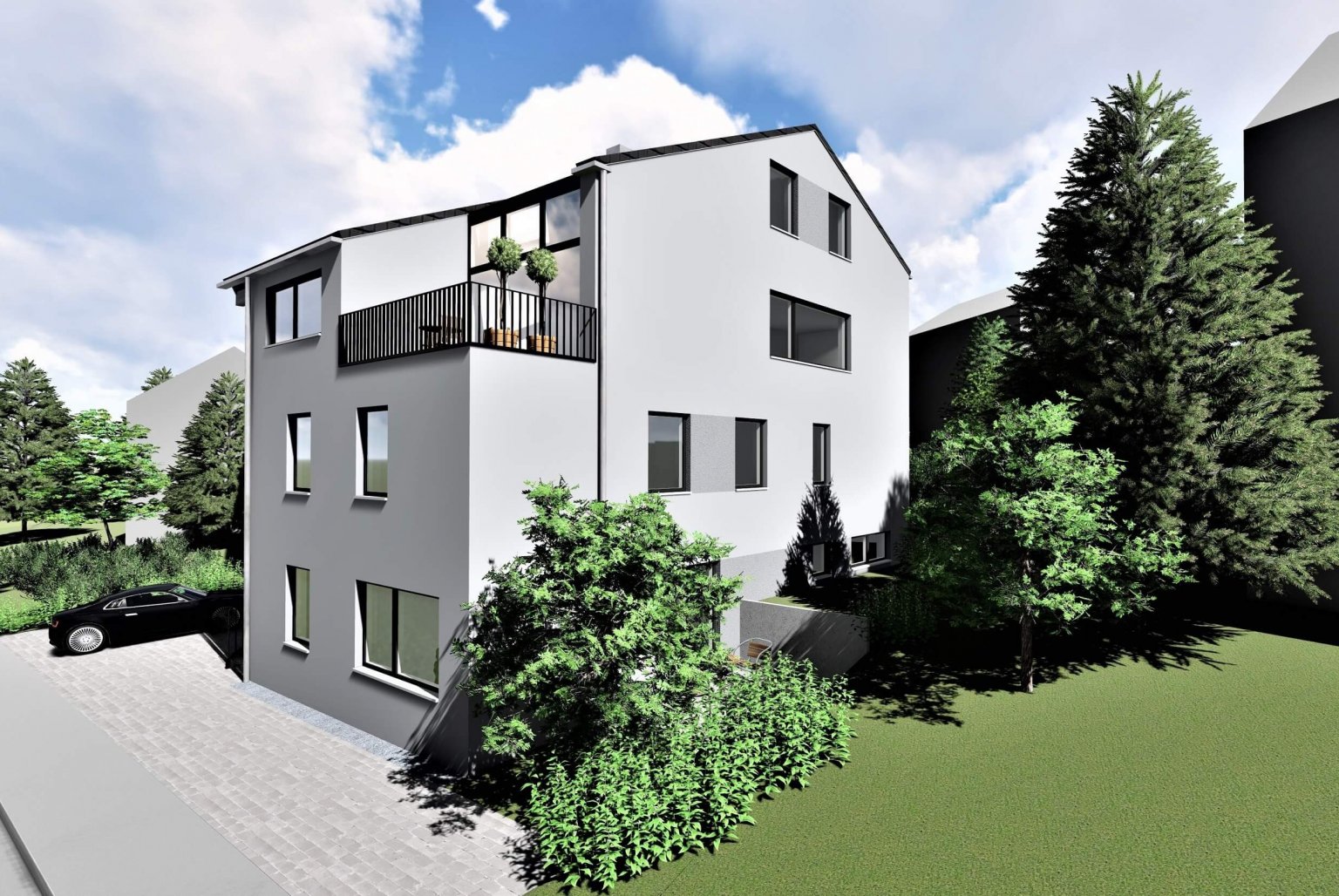 Neubau eines Dreifamilienhauses in Gummersbach- Strombach Effizienzhausstandard 55